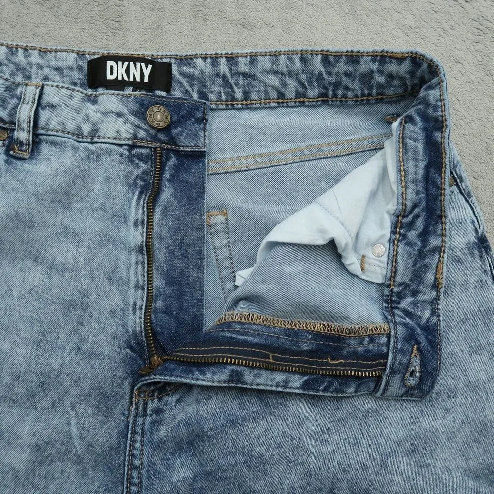 DKNY Jeans Women's Size 32 Blue High-Rise Wide-Leg Denim Pants 30.5